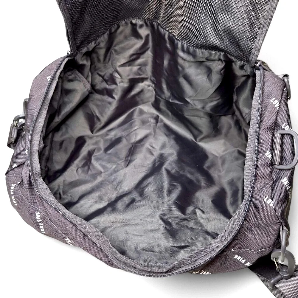 Victoria's Secret Pink Convertible Back Pack x Duffle Bag Grey Canvas Workout